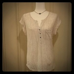 C & C California linen roll sleeve top